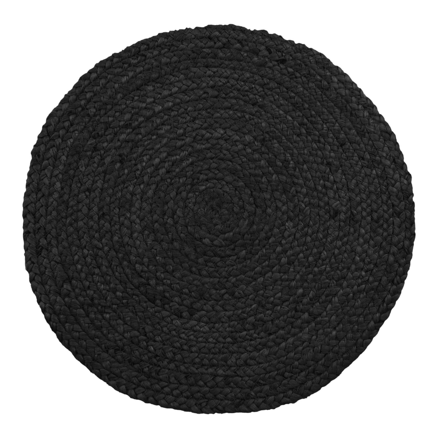 Bombay Dækserviet - Flettet mørkegrå jute Ø38 cm - Hofstra & Wagner