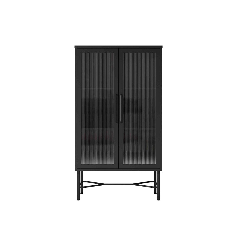 Freja Vitrineskab - Riflet Glaslåger - 150 cm - Hofstra & Wagner