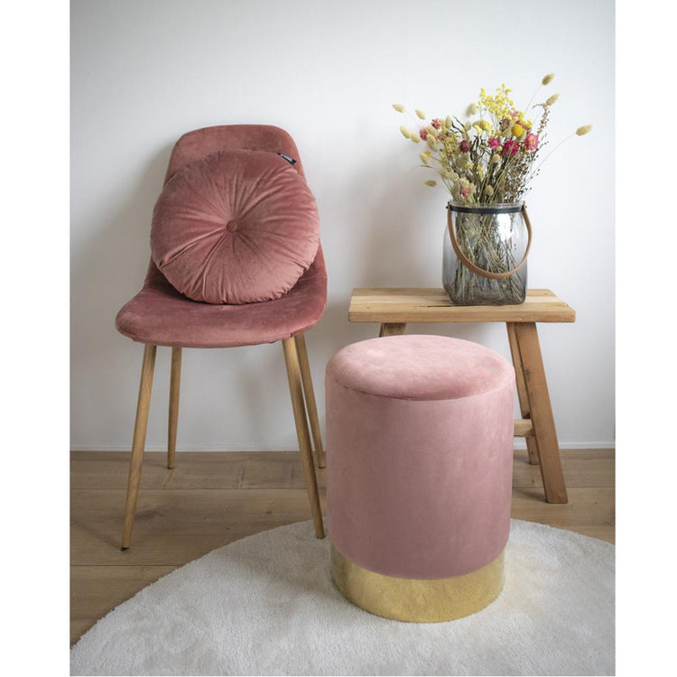 Gamby Puf - Rosa velour - Hofstra & Wagner