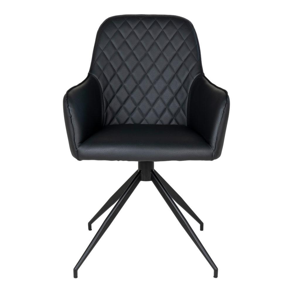 Harbo spisebordsstol - Sort kunstlæder - m. drejefunktion - Hofstra & Wagner Aarup ApS