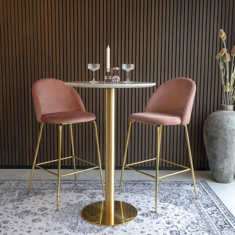 Lausanne Barstol - Rosa messing - Hofstra & Wagner