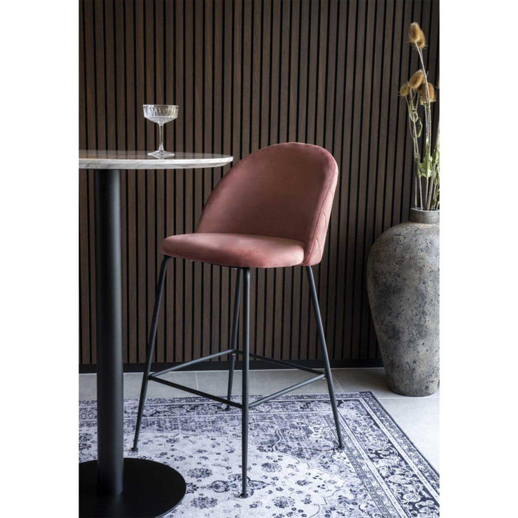 Lausanne Barstol - Rosa velour - Hofstra & Wagner