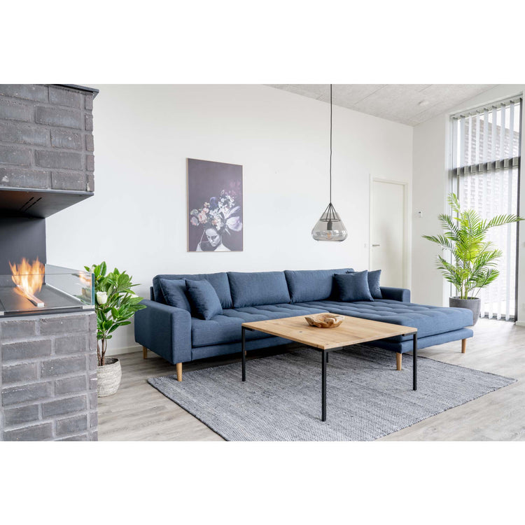 Lido Lounge Sofa Højrevendt - Mørkeblå stof - Hofstra & Wagner