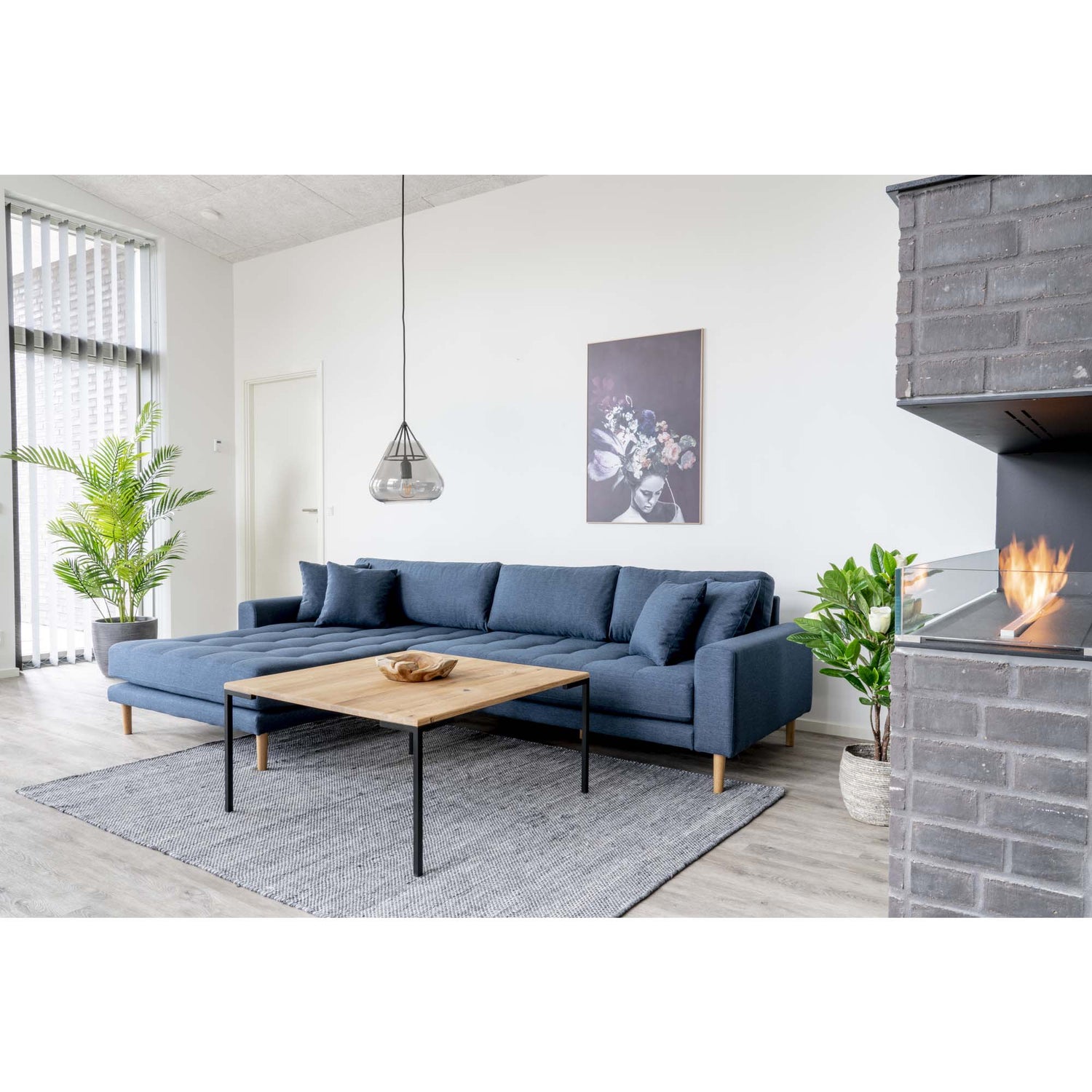 Lido Lounge Sofa Venstrevendt - Mørkeblå stof - Hofstra & Wagner