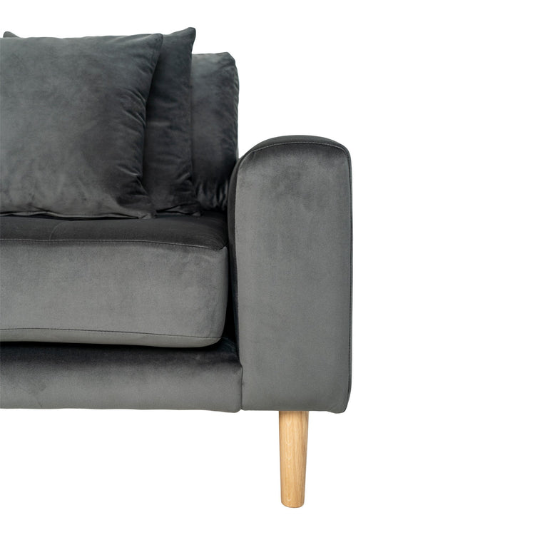 Lido Lounge Sofa Venstrevendt - Mørkegrå velour - Hofstra & Wagner