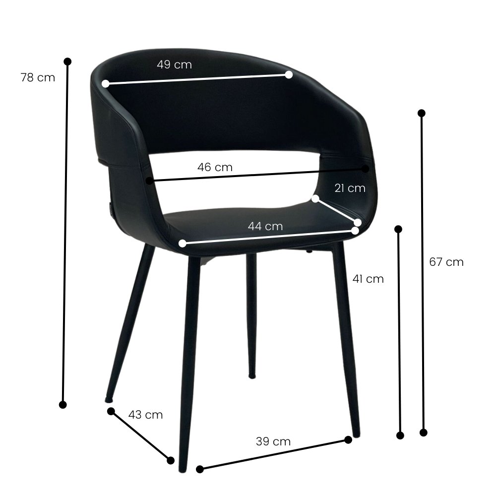 Nilo Spisebordsstol - Sort PU - Hofstra & Wagner