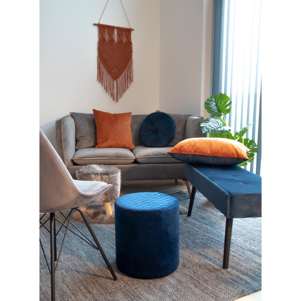 Skiby Bænk - Mørkeblåt Velour - Hofstra & Wagner