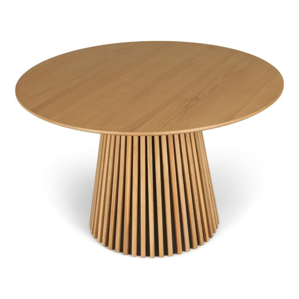 Spisebordssæt - Måne Lamel Spisebord Natur + Nilo Grøn stof - Hofstra & Wagner