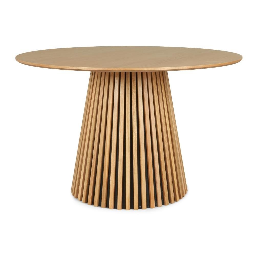 Spisebordssæt - Måne Lamel Spisebord Natur + Nilo Grøn stof - Hofstra & Wagner