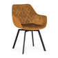 Lea Esstischstuhl mit Drehfunktion - Gelber Vintage-Velours