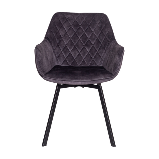 Lea Esstischstuhl mit Drehfunktion - Mushroom Vintage-Velours