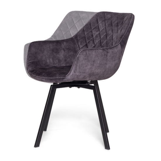 Lea Esstischstuhl mit Drehfunktion - Mushroom Vintage-Velours
