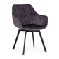 Lea Esstischstuhl mit Drehfunktion - Mushroom Vintage-Velours