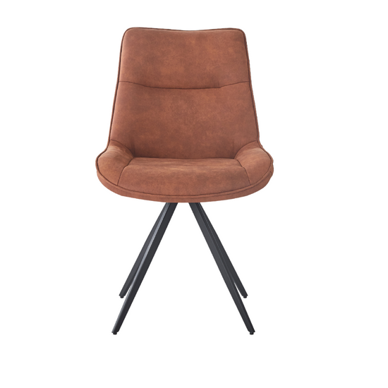 Elin Esszimmerstuhl - Mikrofaser Cognac mit Drehfunktion