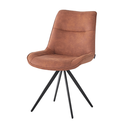 Elin Esszimmerstuhl - Mikrofaser Cognac mit Drehfunktion