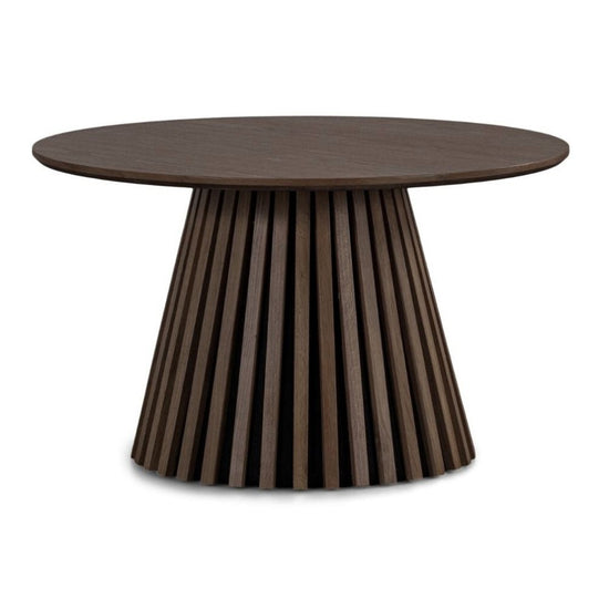 Janus Lamellen Couchtisch - Geräucherte Eiche Ø78