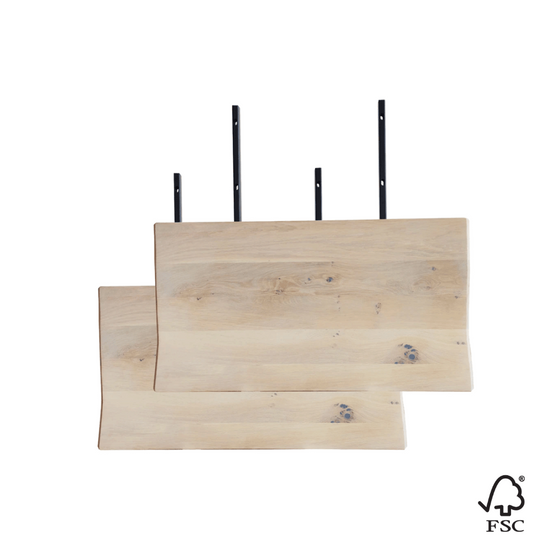 Zusätzliche Platten Für Venus  Massivholzplatte - Weiß geölte Eiche 50 cm (2 stck)