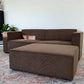 Balu Sofa mit Polsterhocker - Brauner Cord