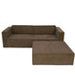 Balu Sofa mit Polsterhocker - Brauner Cord