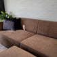 Balu Sofa mit Polsterhocker - Brauner Cord