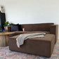 Balu Sofa mit Polsterhocker - Brauner Cord