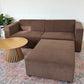 Balu Sofa mit Polsterhocker - Brauner Cord