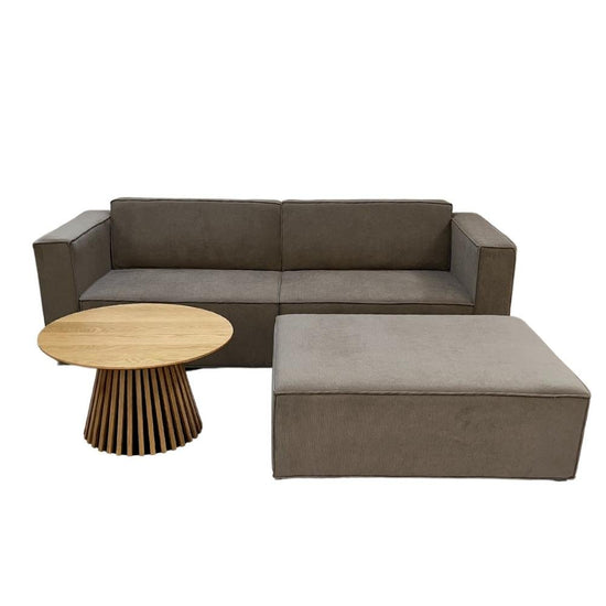 Balu Sofa mit Polsterhocker - Grauer Samt