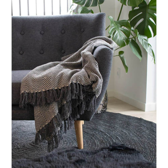 Cort plaid - sort og hvid bomuld - Hofstra & Wagner