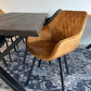 Lea Esstischstuhl mit Drehfunktion - Gelber Vintage-Velours