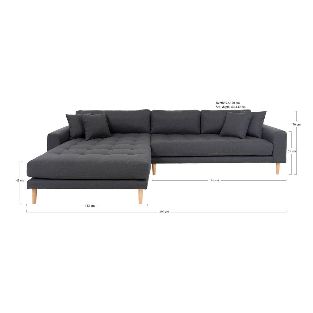 Lido Lounge Sofa Venstrevendt - Mørkegrå - Hofstra & Wagner