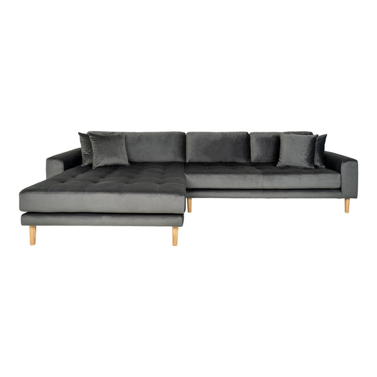Lido Lounge Sofa Venstrevendt - Mørkegrå velour - Hofstra & Wagner