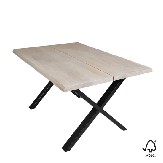 Venus Esstisch mit Massivholzplatte aus Eiche - Weiß geölt 140 cm